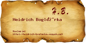 Heidrich Boglárka névjegykártya